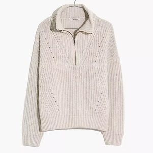 NWT Madewell Pointelle Half Zip Pullover Sweater